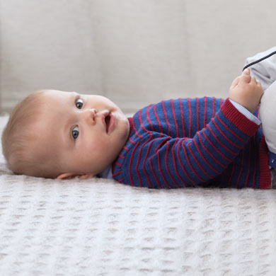 Striped jumper for newborn boy
