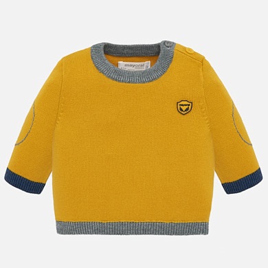 Plain round neck jumper for newborn boy