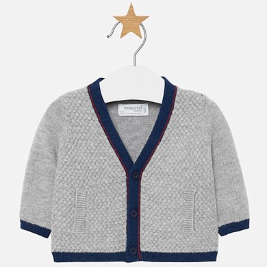 V-neck cardigan for newborn boy