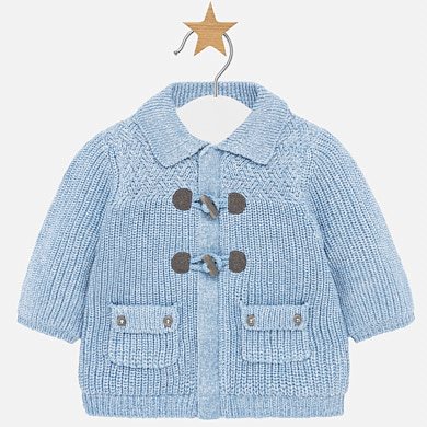 Woven knit cardigan for newborn boy