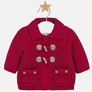 Woven knit cardigan for newborn boy