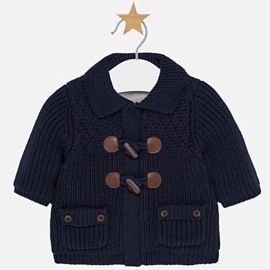 Woven knit cardigan for newborn boy