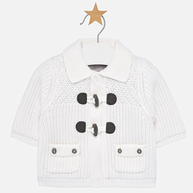 Woven knit cardigan for newborn boy