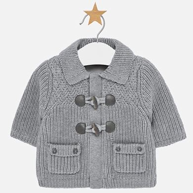 Woven knit cardigan for newborn boy