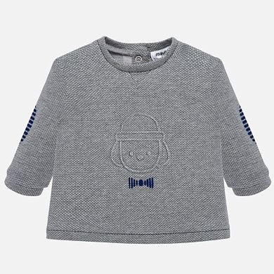 Sweatshirt with embossed motif for newborn boy