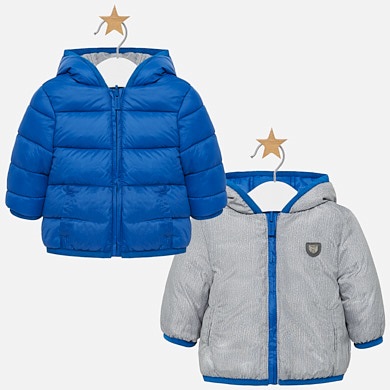 Reversible coat for newborn boy