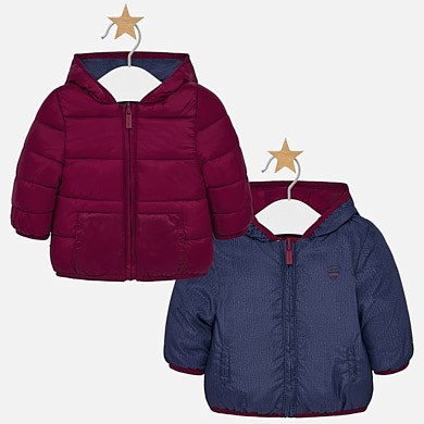 Reversible coat for newborn boy
