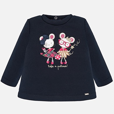 Mice design sweatshirt for baby girl