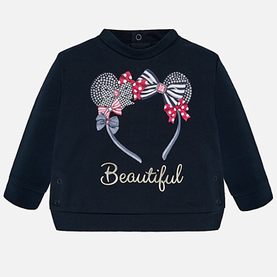 Headband sweatshirt for baby girl