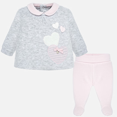 Applique t-shirt and trousers set for newborn girl