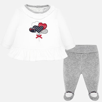 Ruffle t-shirt and trousers set for newborn girl