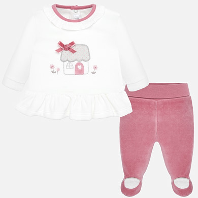 Ruffle t-shirt and trousers set for newborn girl