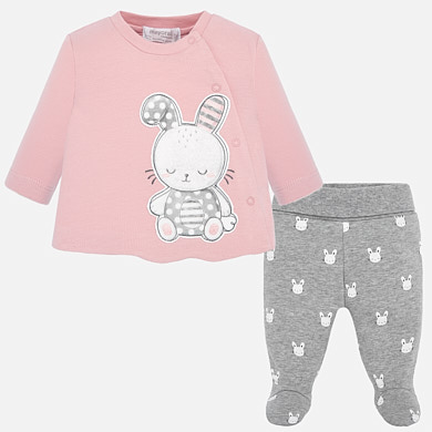 Bunny t-shirt and trouser set for newborn girl