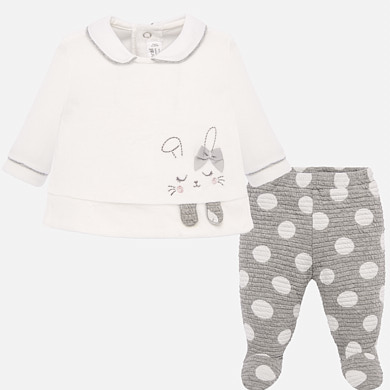 Bow t-shirt and trousers set for newborn girl