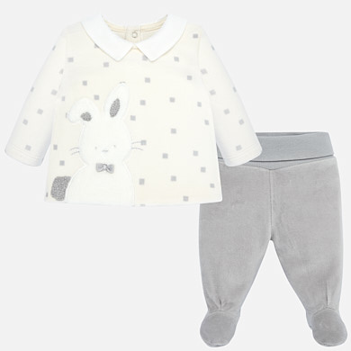 Animal print t-shirt and trousers set for newborn boy