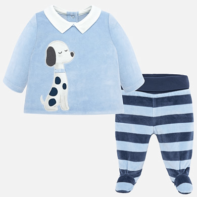 Animal print t-shirt and trousers set for newborn boy