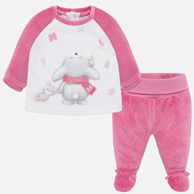 Trousers and bunny t-shirt set for newborn baby