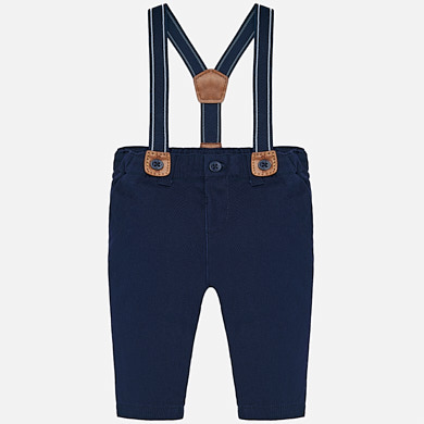 Trousers with braces for newborn boy