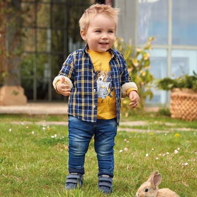 Cuffed jean joggers for baby boy