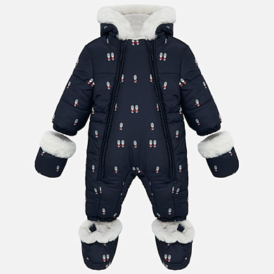 Bunny patterned snowsuit for newborn baby