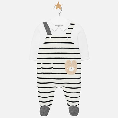 Striped babygrow for newborn boy