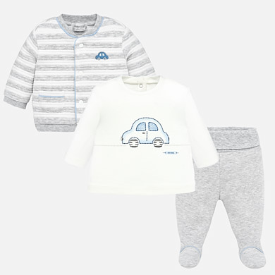 Car tracksuit for newborn boy