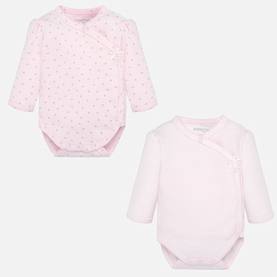 Long sleeved bodysuits set for newborn girl