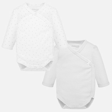 Long sleeved bodysuits set for newborn girl