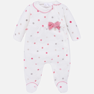 Polka dot onesie for newborn girl