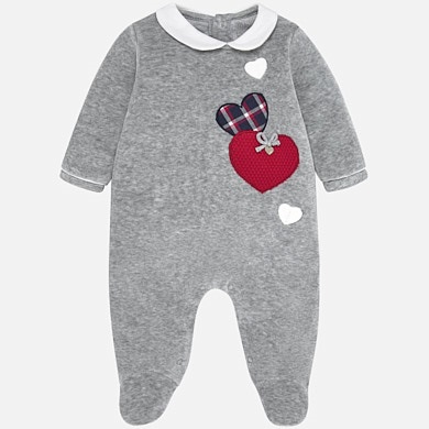 Applique heart babygrow for newborn girl