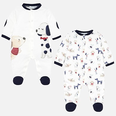 Pyjamas set with animal print for newborn boy