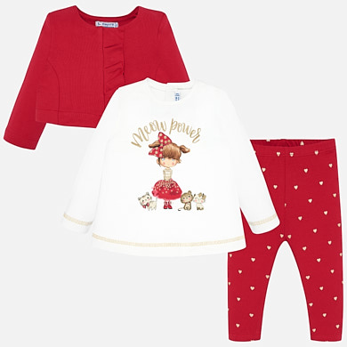 Jacket, t-shirt and leggings set for baby girl