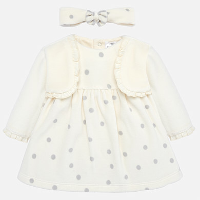 Polka dot dress with headband for baby girl