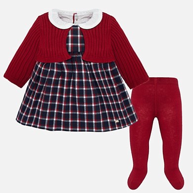 Dress with cardigan and tights for baby girl