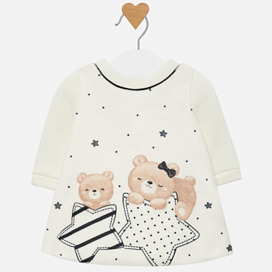 Fleece dress with design for baby girl