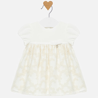 Embroidered tulle dress for baby girl