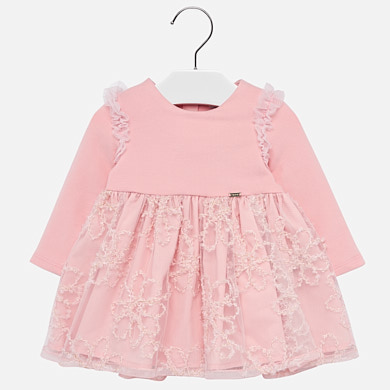 Vestido tul bordado bebé niña