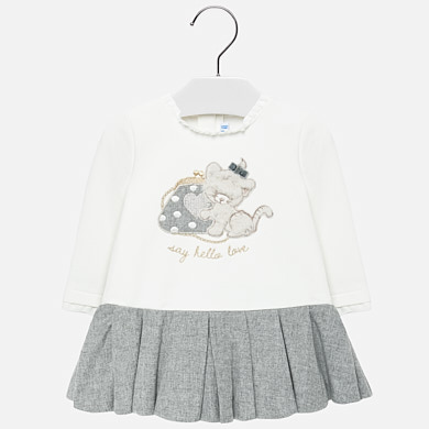 Combined tiger print dress for girl