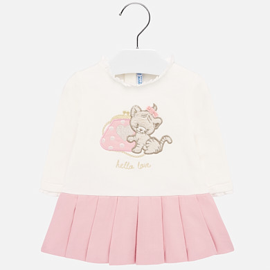 Combined tiger print dress for girl