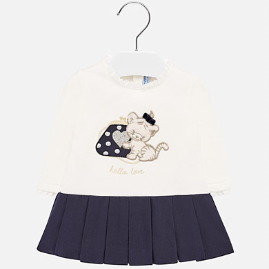 Combined tiger print dress for girl