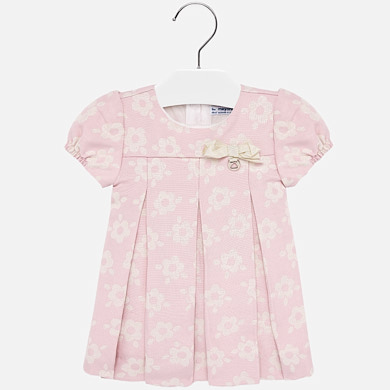 Vestido jacquard flores niña