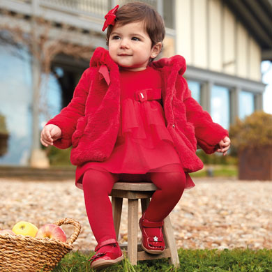 Combined velvet and tulle dress for girl