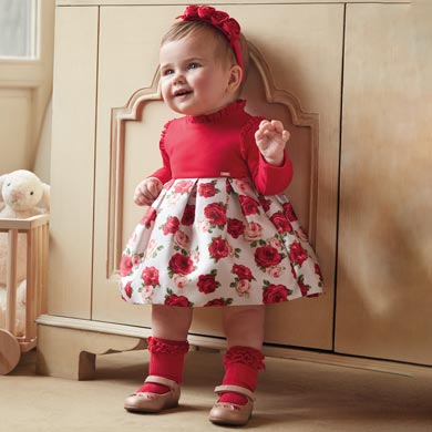 Combined flowers dress for girl