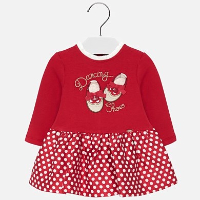 Combined polka dot dress for girl