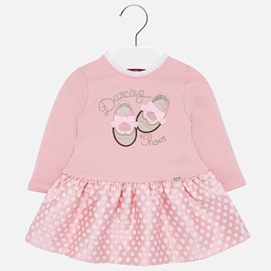 Combined polka dot dress for girl