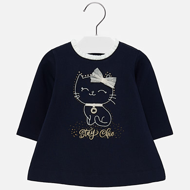 Knit kitten dress for girl