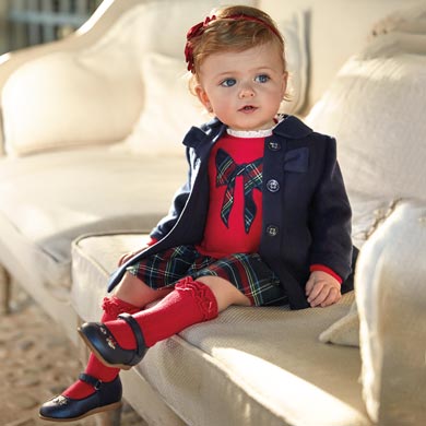 Combined dress with bow for girl