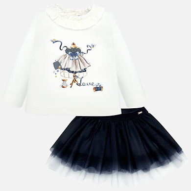 T-shirt and tulle skirt set for baby girl