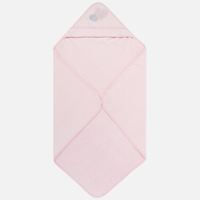 Hooded towel with appliques for baby