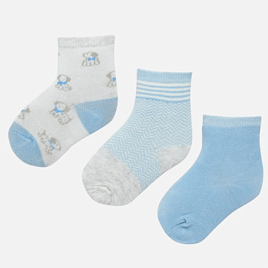 Patterned socks set for newborn boy